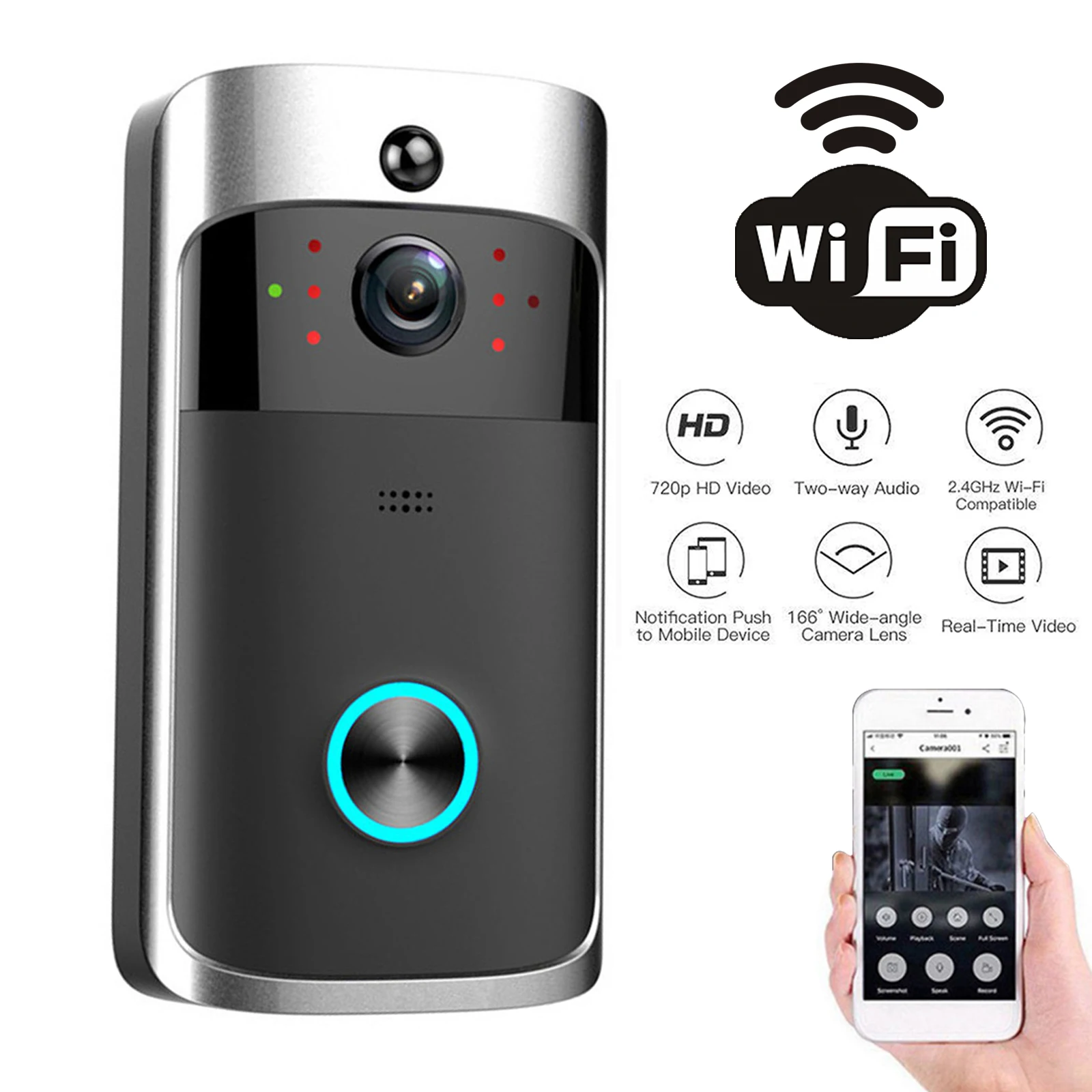 Home Security Doorbell Camera - 2026 신형 V5 비디오 도어벨 와이파이