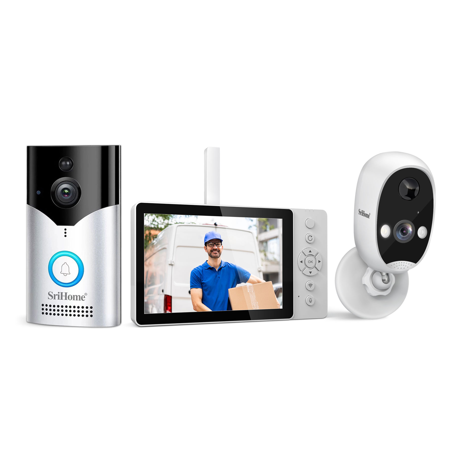 Peephole Camera Viewer - Srihome SH054+DH008 4MP 1400P 저소비 WIFI