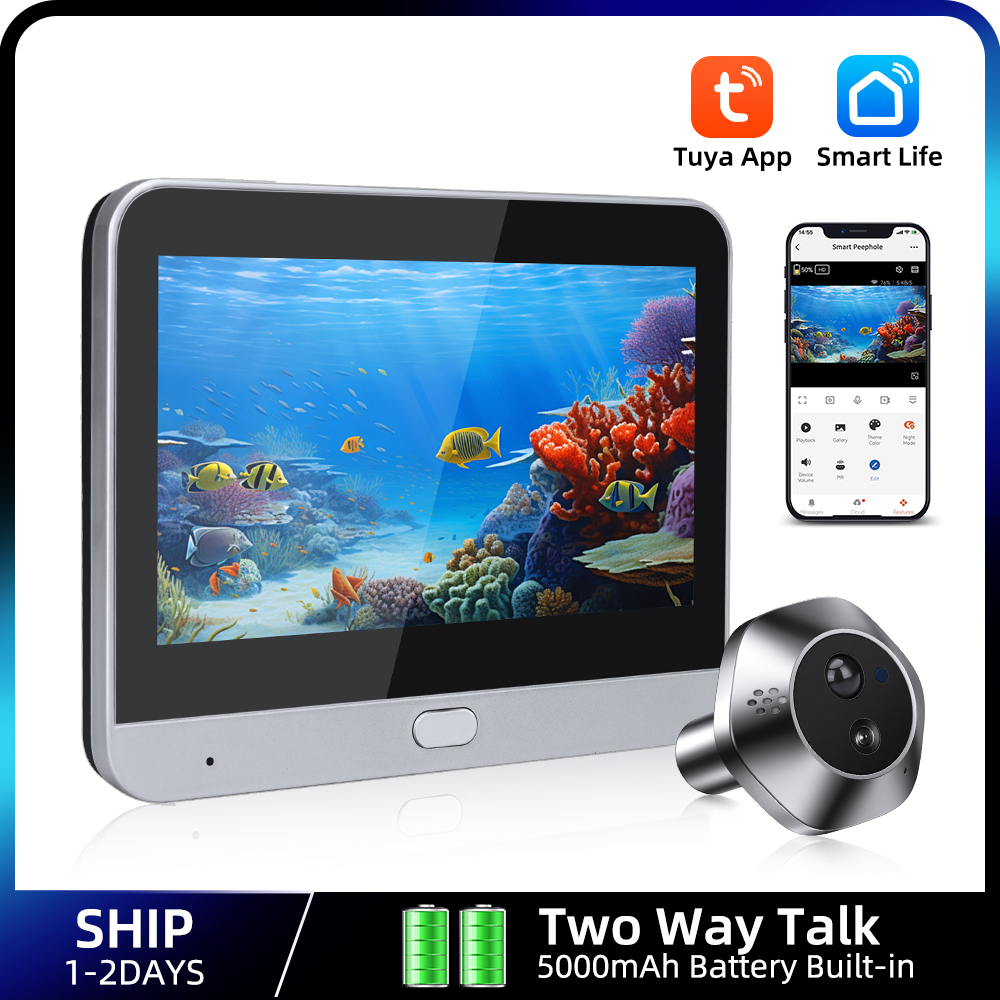 Home Security Doorbell Camera - 투야 스마트 와이파이 훔쳐보기 비디오 카메라,