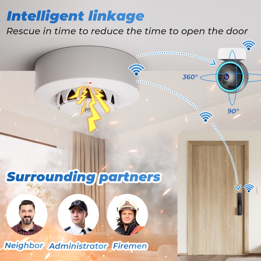 Tuya WiFi 온도 및 습도 센서 연기 감지기 보호 - Home Security With Alarm 리뷰 및 가격