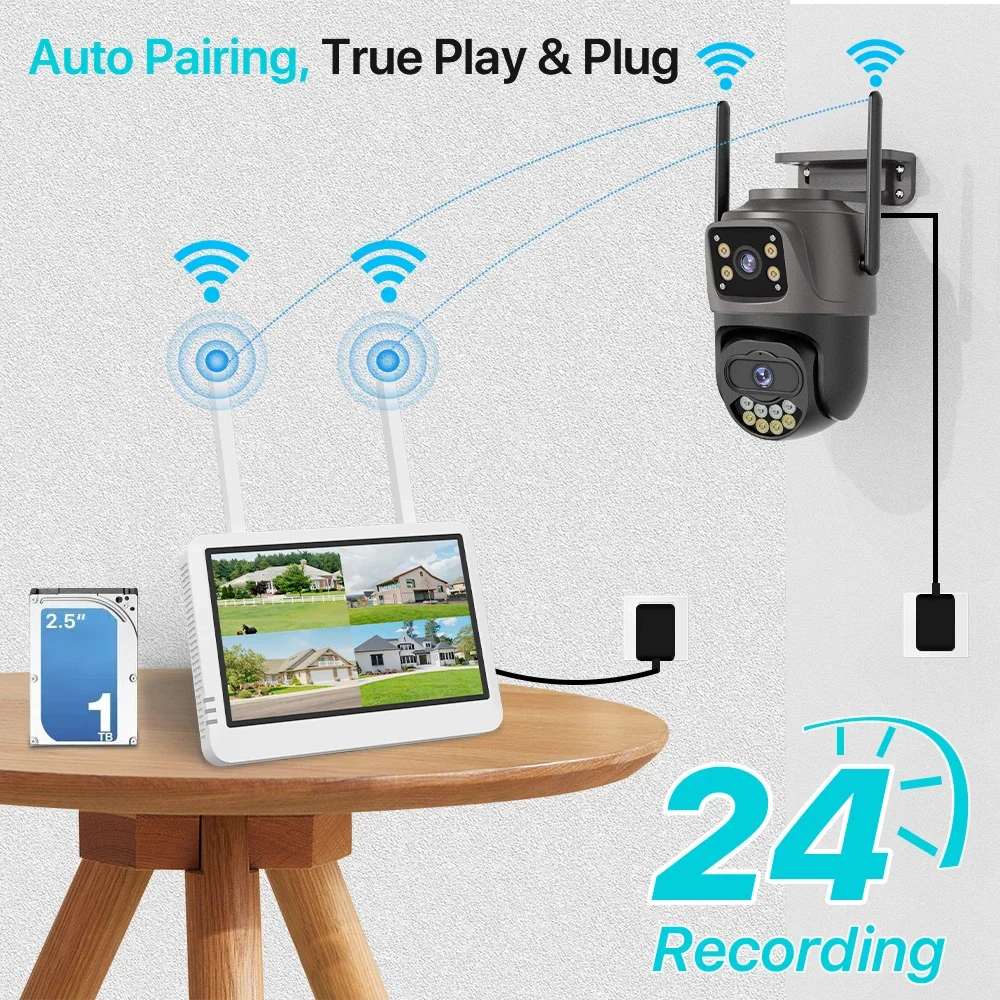 7인치 8채널 5MP 와이파이 NVR 보안 카메라 시스 - Home Security Camera System 리뷰 및 가격