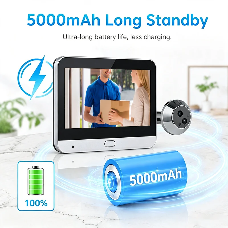 투야 3MP 스마트 WiFi 디지털 도어피폴 카메라 4 - Peephole Camera Viewer 리뷰 및 가격