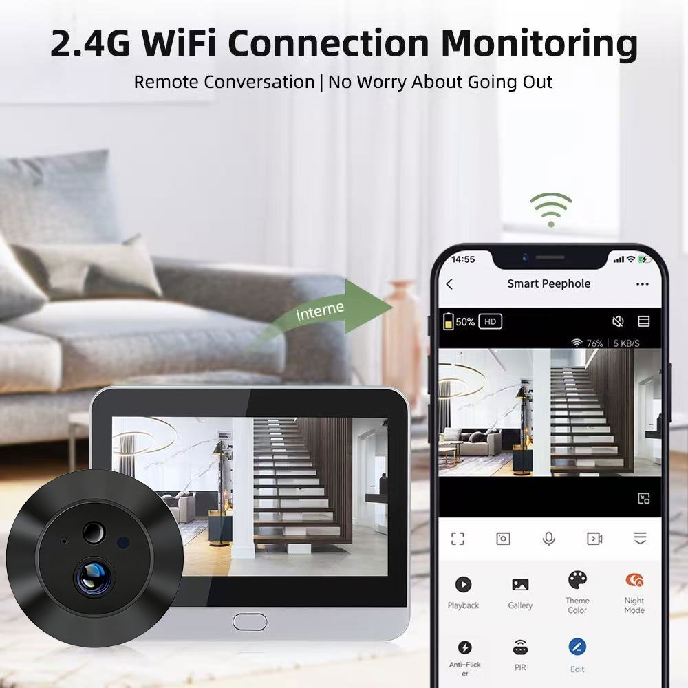 WiFi 2.4Ghz 5MP 투야 스마트 라이프 앱 디 - Peephole Camera Viewer 리뷰 및 가격