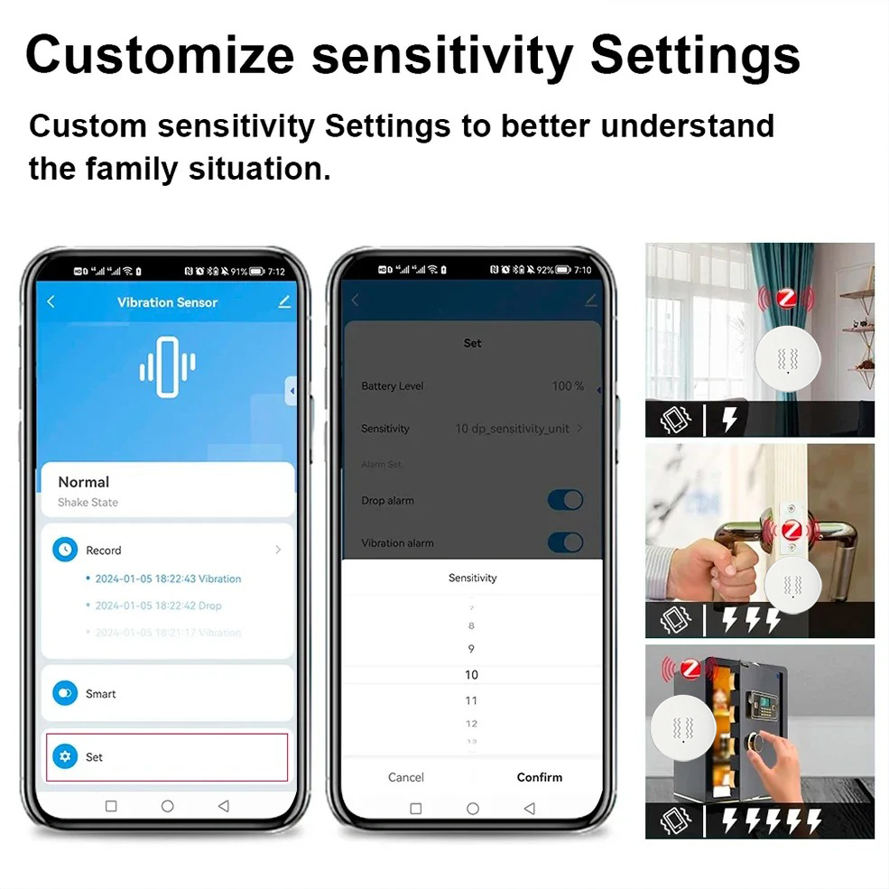 Tuya Zigbee 스마트 진동 센서 실시간 모션 충 - Home Security With Alarm 리뷰 및 가격