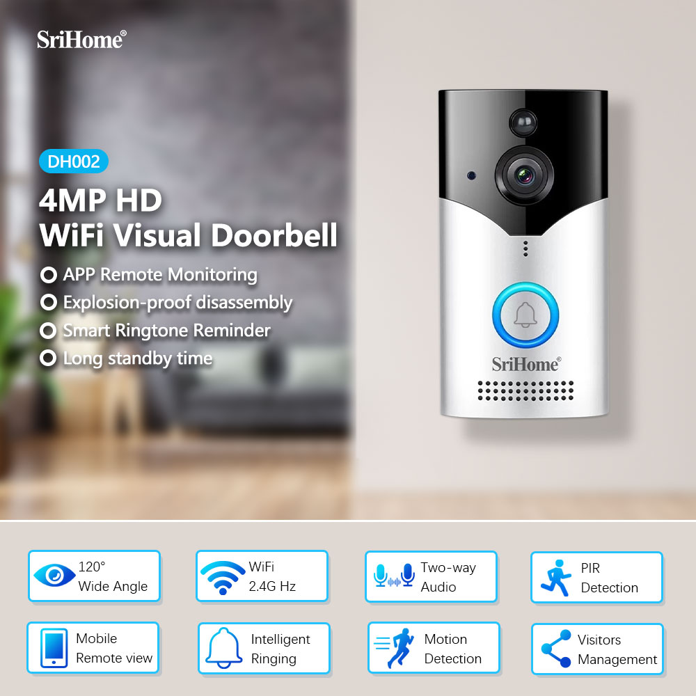 Srihome DH002 4MP 1440P 저전력 WI - Peephole Camera Viewer 리뷰 및 가격