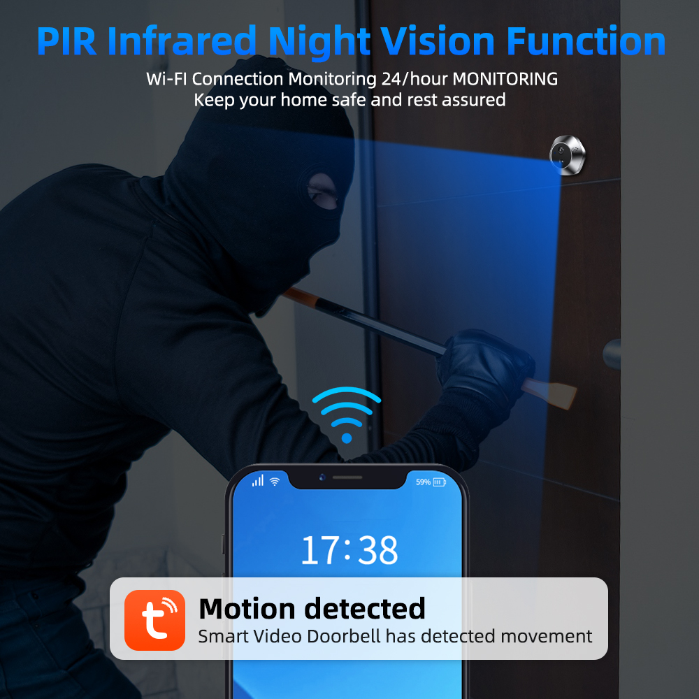 투야 스마트 와이파이 훔쳐보기 비디오 카메라, 양방향  - Home Security Doorbell Camera 리뷰 및 가격